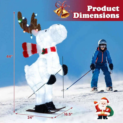 44" Animated Christmas Reindeer Pre-lit Skiing Deer Decoration Cartsfy Inc.