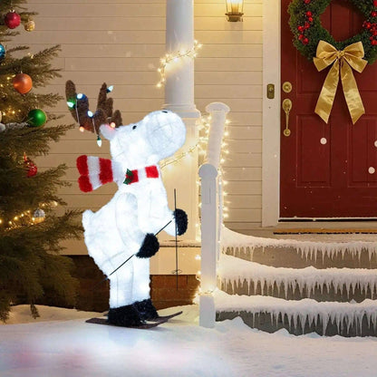 44" Animated Christmas Reindeer Pre-lit Skiing Deer Decoration Cartsfy Inc.