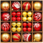 44-Piece Set: Christmas Decoration Colorful Ball Gift Box Set