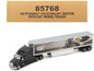 Peterbilt 579 UltraLoft Truck Tractor Black Metallic with "CAT Caterpillar" Mural Trailer "Transport Series" 1/50 Diecast Model by Diecast Masters