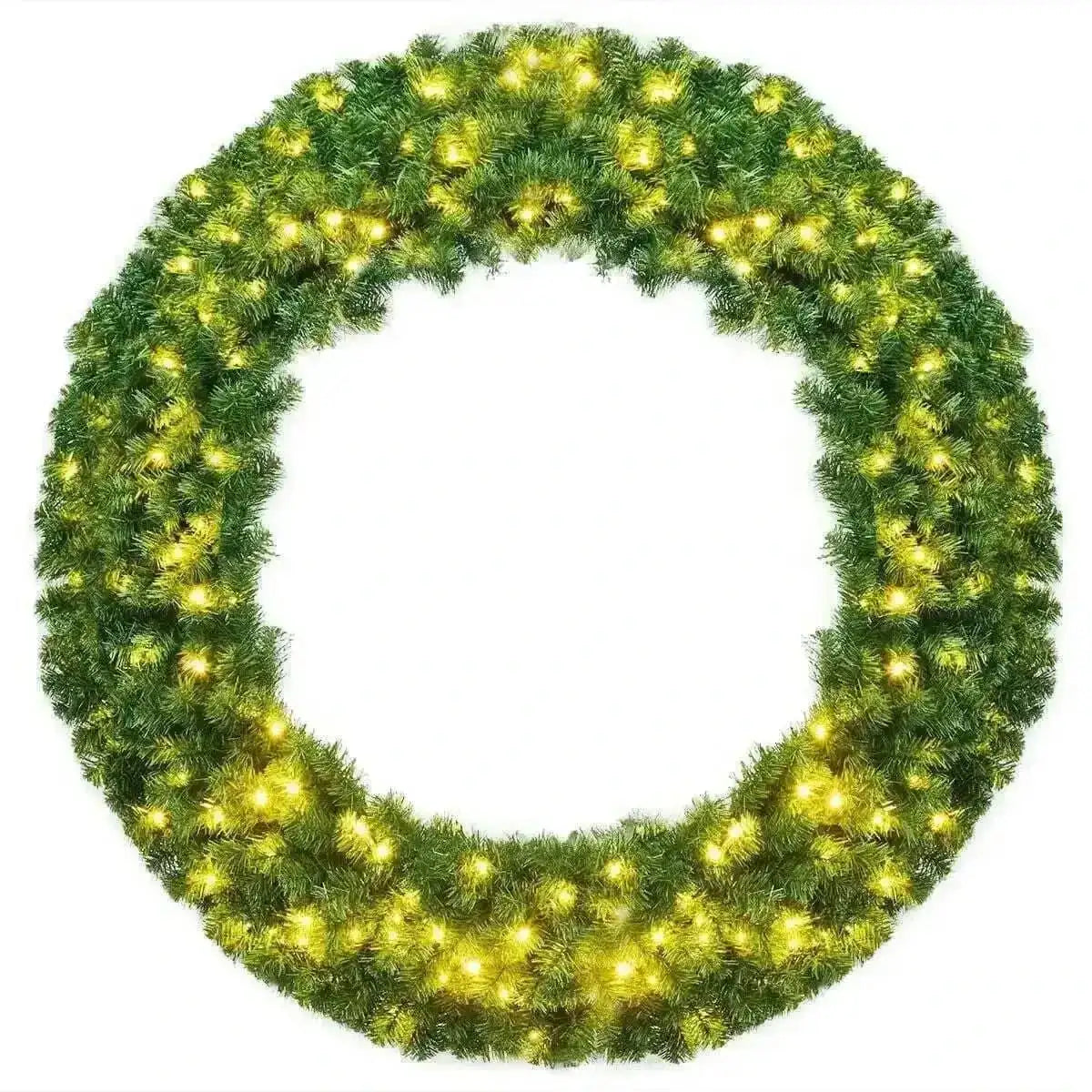 48 Inch Pre-lit Cordless Artificial Christmas Wreath Cartsfy Inc.
