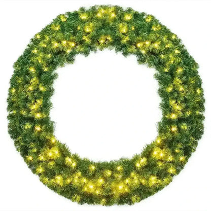 48 Inch Pre-lit Cordless Artificial Christmas Wreath Cartsfy Inc.