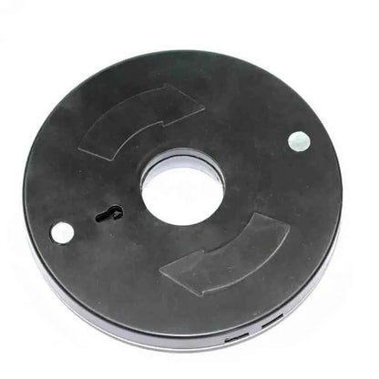 Back housing of LED umbrella pole light with central opening and side slots