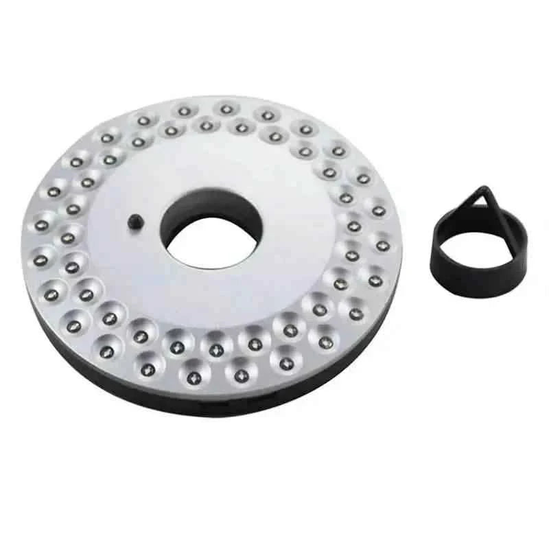 Circular LED umbrella pole light head with silver base and central hole