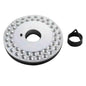 Circular LED umbrella pole light head with silver base and central hole