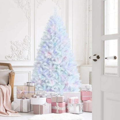 8 Feet Artificial Christmas Tree with 1636 Iridescent Branch Tips