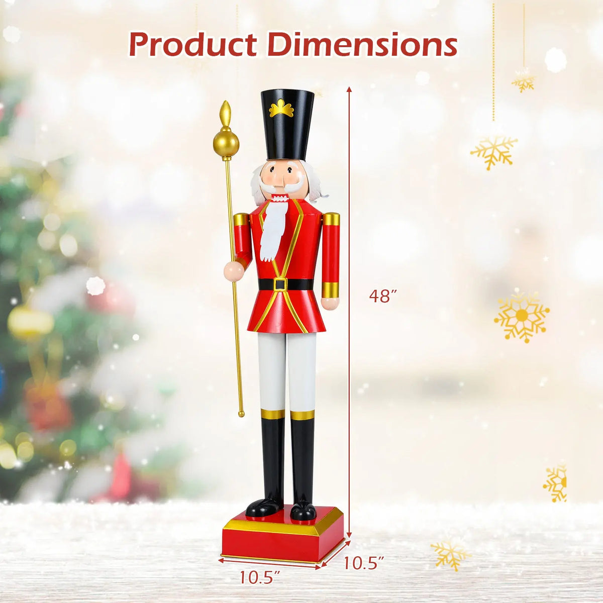 4 FT Christmas Nutcracker with High Hat & Beautiful Scepter