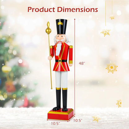 4 FT Christmas Nutcracker with High Hat & Beautiful Scepter