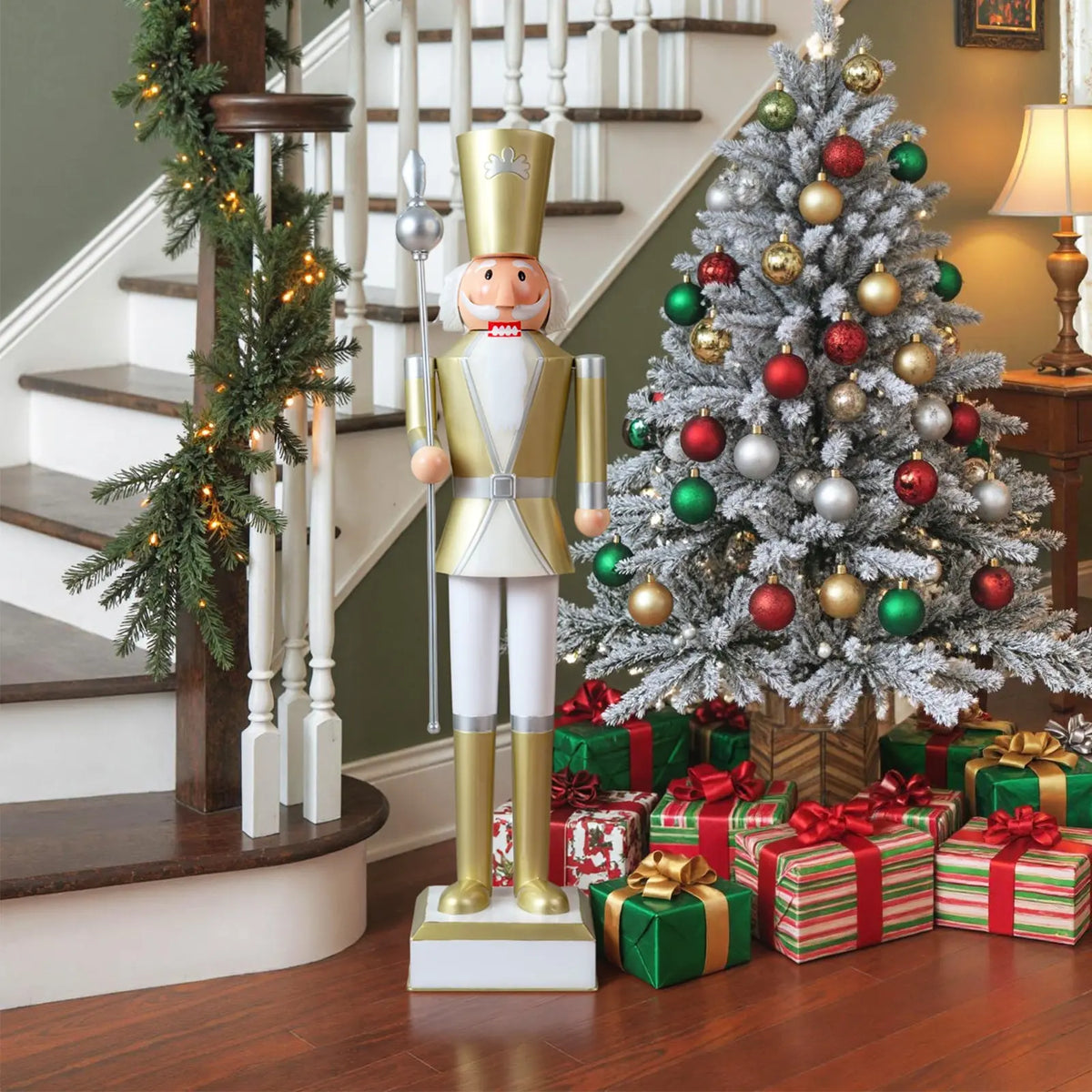 4 FT Christmas Nutcracker with High Hat & Beautiful Scepter