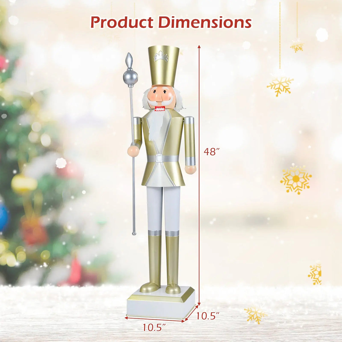 4 FT Christmas Nutcracker with High Hat & Beautiful Scepter