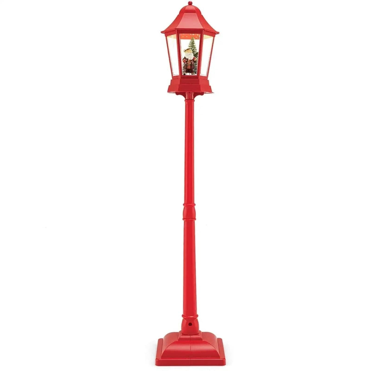 5.3 Feet Musical Christmas Street Lamp with 60 Warm White LED Lights-Red Cartsfy Inc.