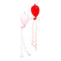 Blown Glass Balloon Ornament Set of 2 5.5" Pink & Red Vintage-Style Christmas Ornaments