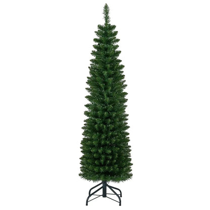 5/6/7/8/9 Feet Pre-lit Pencil Artificial Christmas Tree with 150/180/200//300/400 Warm White LED Lights Cartsfy Inc.