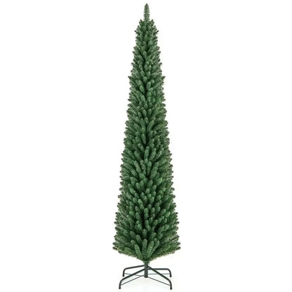 5/6/7/8 Feet Pencil Christmas Tree with 295/392/523/671 Memory Wire Branch Tips and Upgraded Metal Stand Cartsfy Inc.