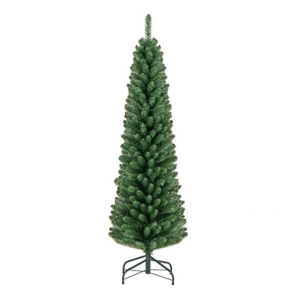 5/6/7/8 Feet Pencil Christmas Tree with 295/392/523/671 Memory Wire Branch Tips and Upgraded Metal Stand DirectDeals 5 Feet 6 Ft 8 Ft 5 Feet-6 Ft-8 Ft-7 Ft-