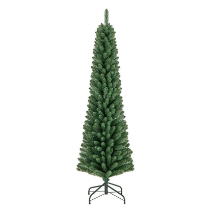 5/6/7/8 Feet Pencil Christmas Tree with 295/392/523/671 Memory Wire Branch Tips and Upgraded Metal Stand DirectDeals 5 Feet 6 Ft 8 Ft 5 Feet-6 Ft-8 Ft-7 Ft-