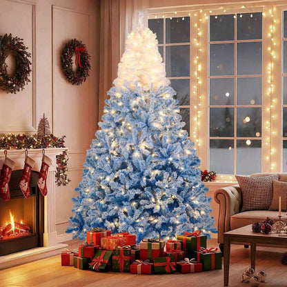 5/6/7/8 FT Artificial Christmas Tree with Warm White LED Lights and 8 Modes Cartsfy Inc.