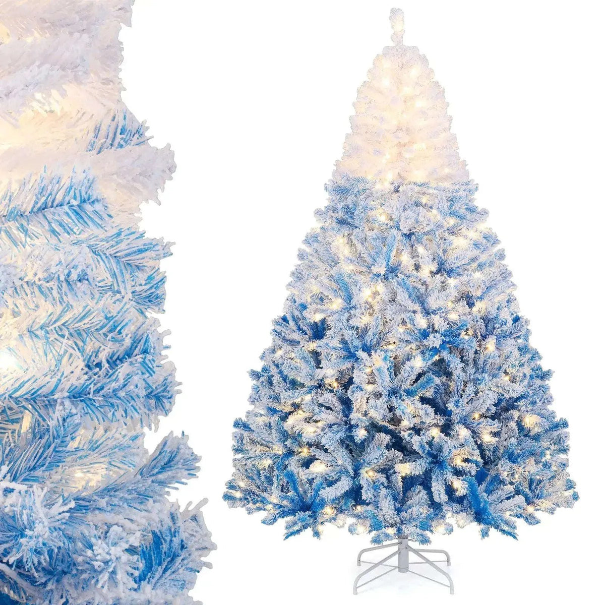 5/6/7/8 FT Artificial Christmas Tree with Warm White LED Lights and 8 Modes Cartsfy Inc.