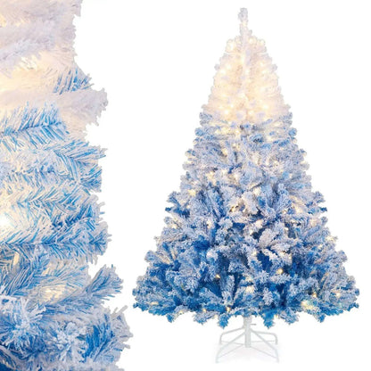 5/6/7/8 FT Artificial Christmas Tree with Warm White LED Lights and 8 Modes Cartsfy Inc.