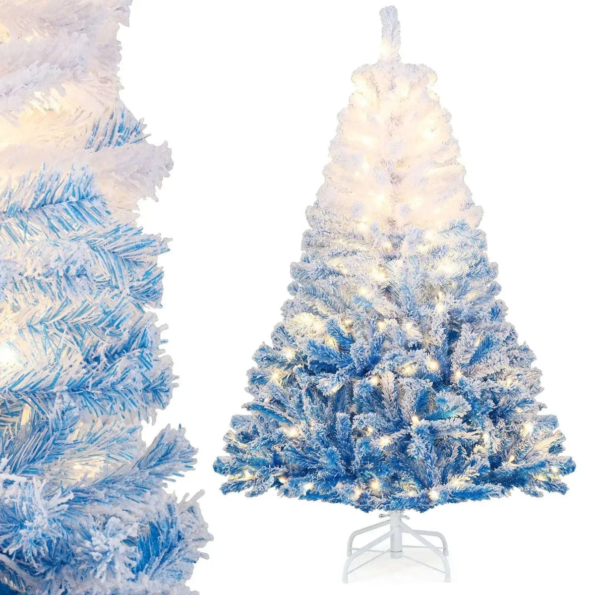 5/6/7/8 FT Artificial Christmas Tree with Warm White LED Lights and 8 Modes Cartsfy Inc.