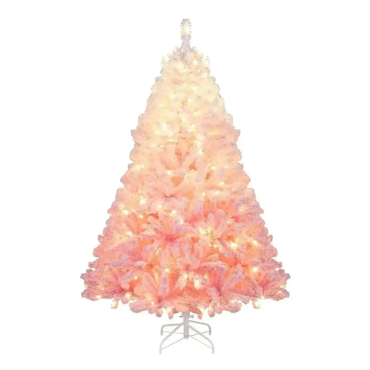 5/6/7/8 FT Artificial Christmas Tree with Warm White LED Lights and 8 Modes for Holiday Cartsfy Inc.