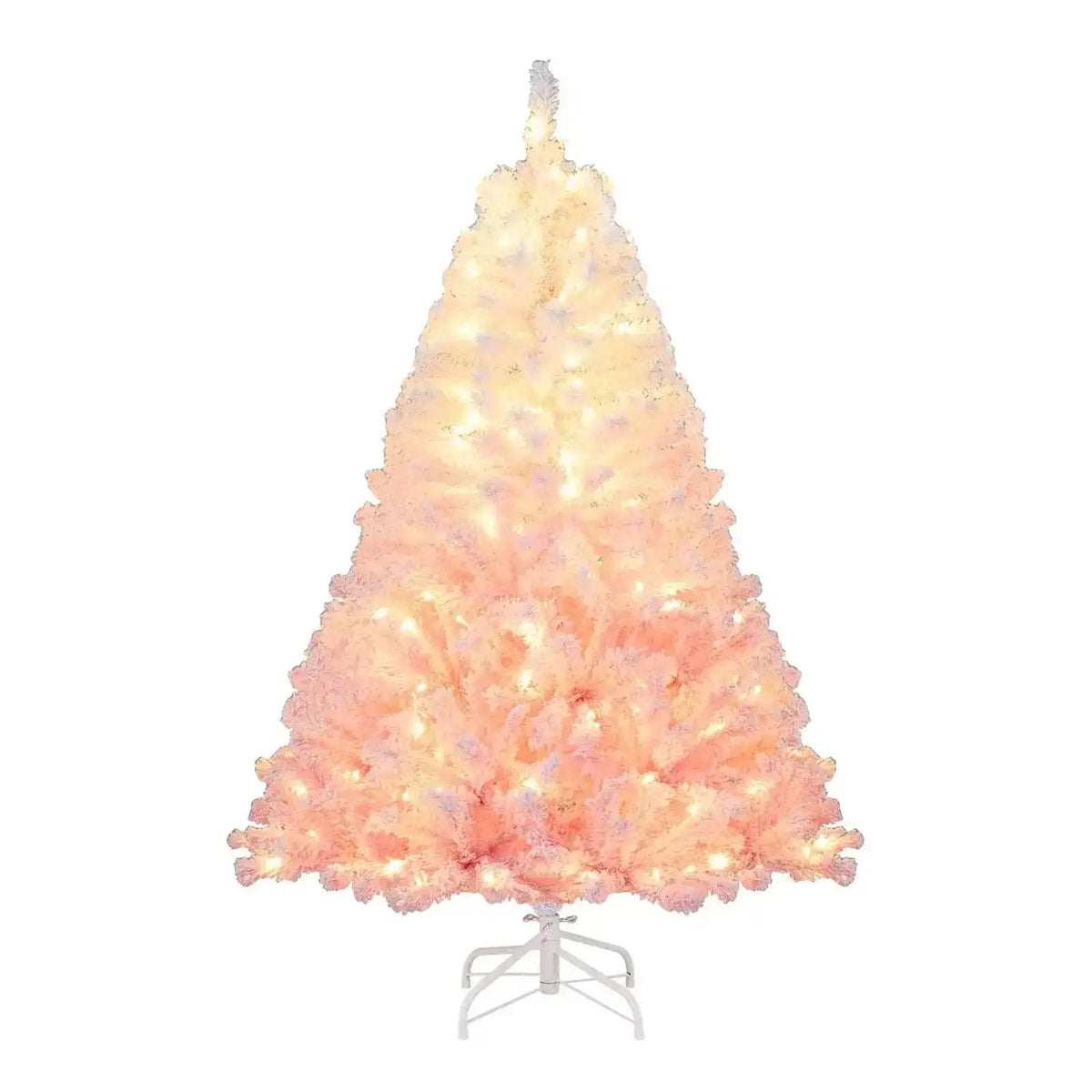 5/6/7/8 FT Artificial Christmas Tree with Warm White LED Lights and 8 Modes for Holiday Cartsfy Inc.