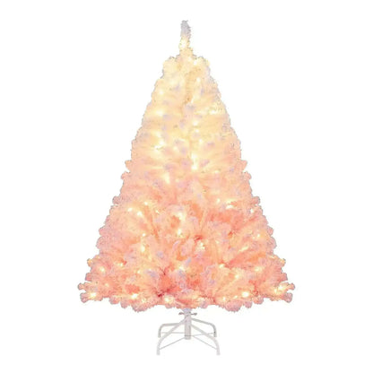 5/6/7/8 FT Artificial Christmas Tree with Warm White LED Lights and 8 Modes for Holiday Cartsfy Inc.