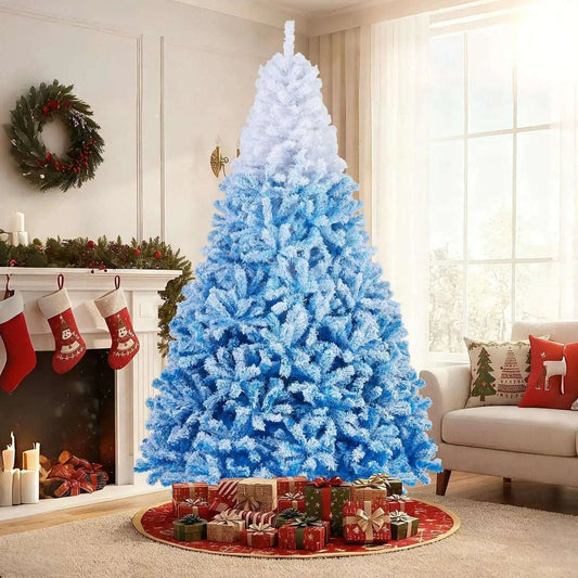 5/6/7/8 FT Artificial Christmas Tree with Warm White LED Lights and 8 Modes Cartsfy Inc.
