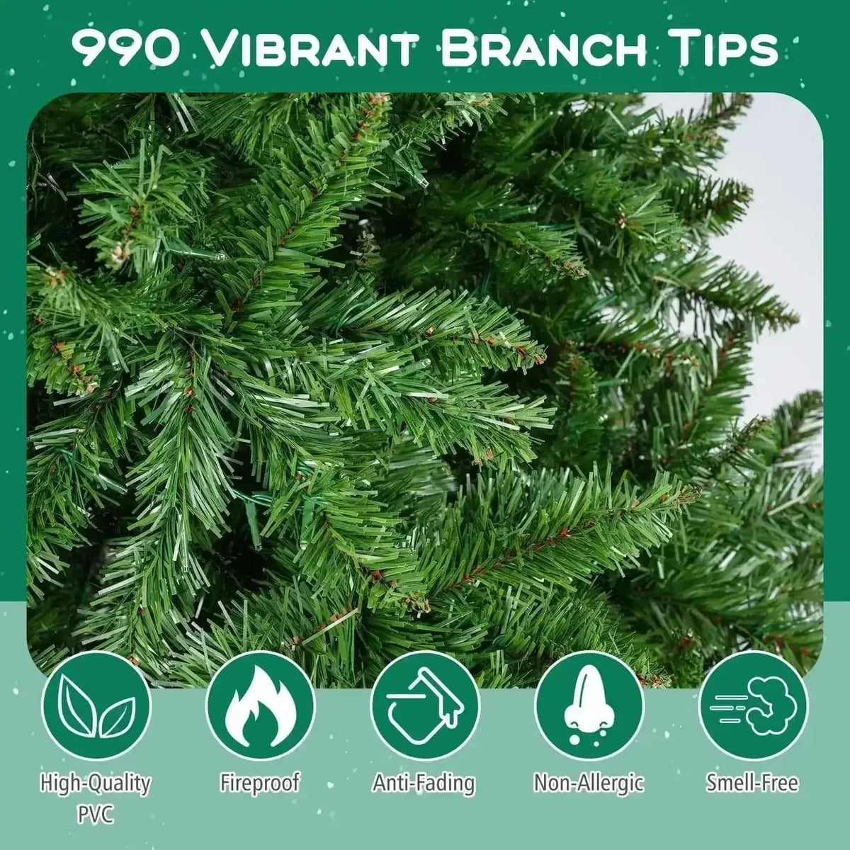 5/6/7 Feet Artificial Christmas Tree Hinged Xmas Tree with 7 Lighting Modes Cartsfy Inc.