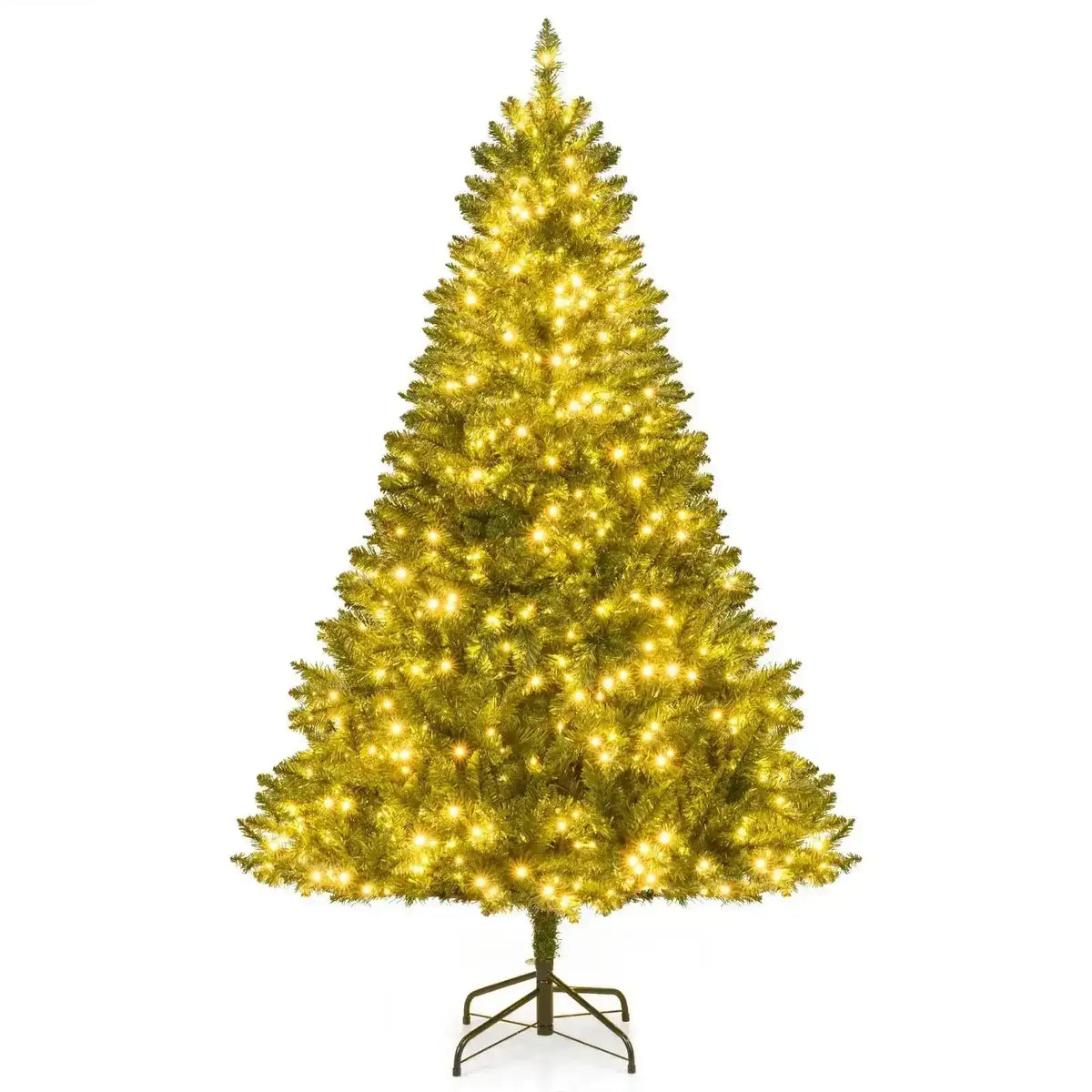 5/6/7 Feet Artificial Christmas Tree Hinged Xmas Tree with 7 Lighting Modes Cartsfy Inc.