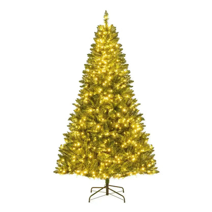 5/6/7 Feet Artificial Christmas Tree Hinged Xmas Tree with 7 Lighting Modes Cartsfy Inc.