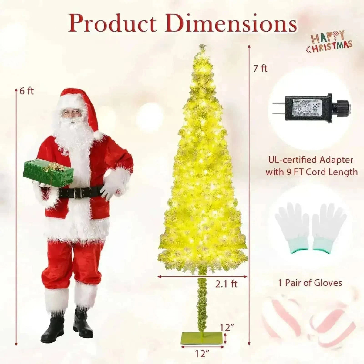 5/6/7 FT Whimsical Christmas Tree with Bendable Top and 216/290/366 Branch Cartsfy Inc.