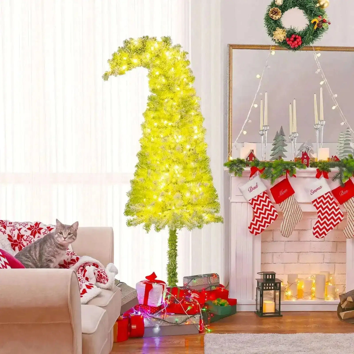 5/6/7 FT Whimsical Christmas Tree with Bendable Top and 216/290/366 Branch Cartsfy Inc.