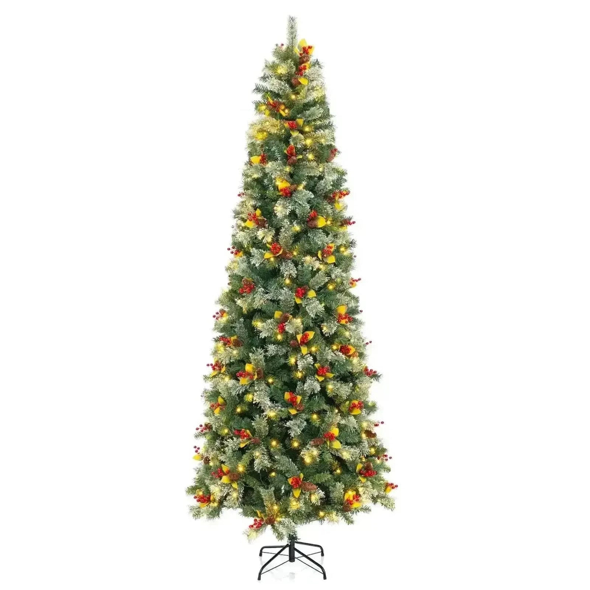 5/7.5/9 FT Pre-Lit Artificial Christmas Tree with 453/1096/1416 PVC and Pine Needles Cartsfy Inc.