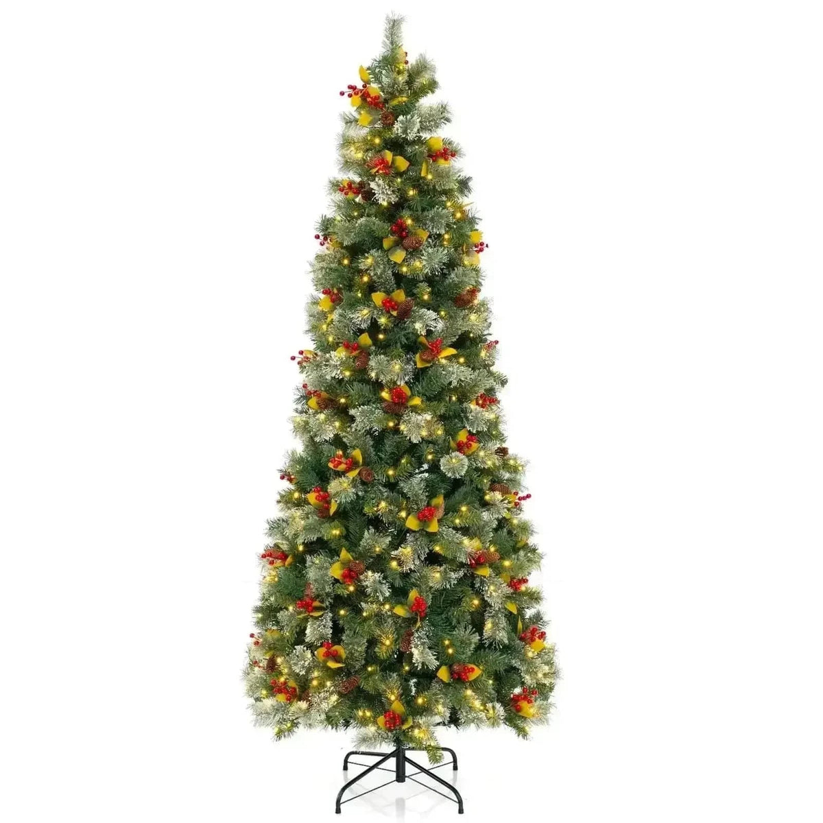 5/7.5/9 FT Pre-Lit Artificial Christmas Tree with 453/1096/1416 PVC and Pine Needles Cartsfy Inc.