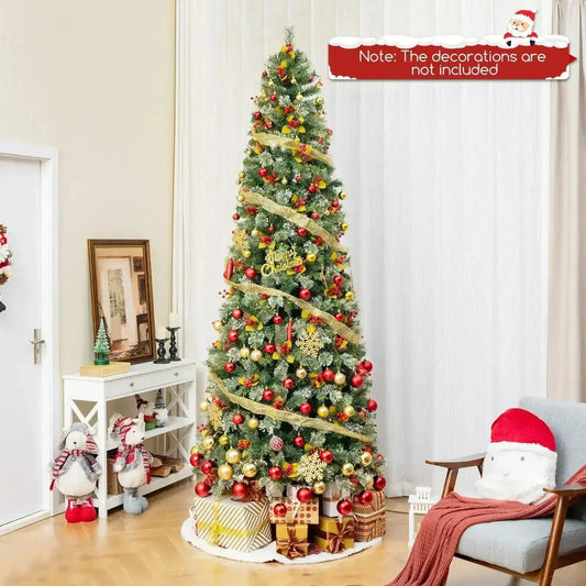 5/7.5/9 FT Pre-Lit Artificial Christmas Tree with 453/1096/1416 PVC and Pine Needles Cartsfy Inc.