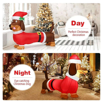 5 Feet Inflatable Christmas Dog with LED Lights Cartsfy Inc.