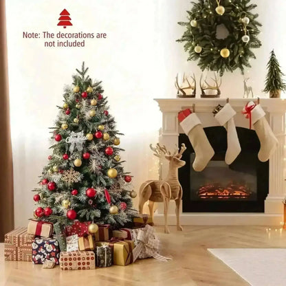 5 Feet Pre-Lit Artificial Christmas Tree with 8 Modes LED Lights with Berries Cartsfy Inc.