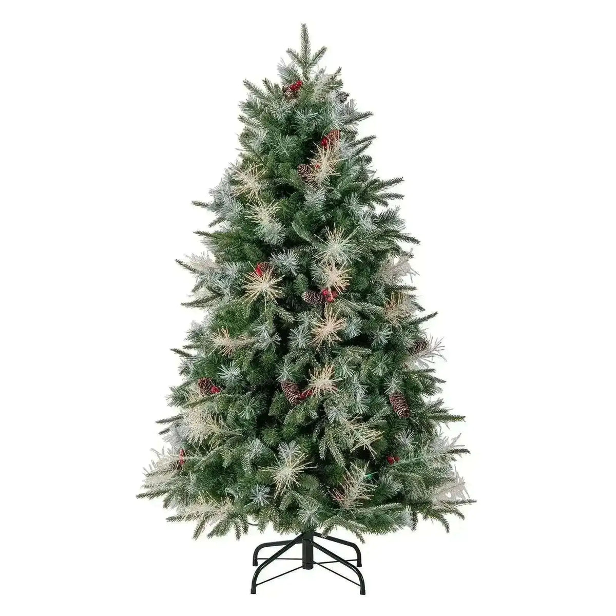 5 Feet Pre-Lit Artificial Christmas Tree with 8 Modes LED Lights with Berries Cartsfy Inc.