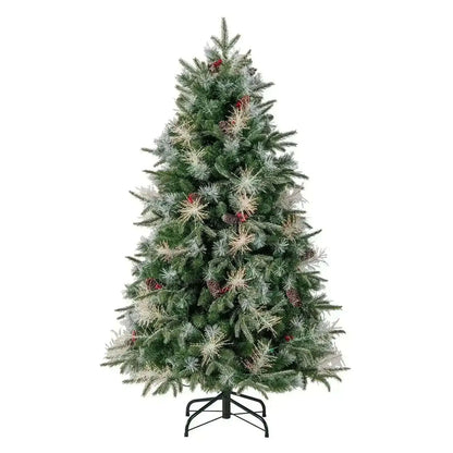 5 Feet Pre-Lit Artificial Christmas Tree with 8 Modes LED Lights with Berries Cartsfy Inc.