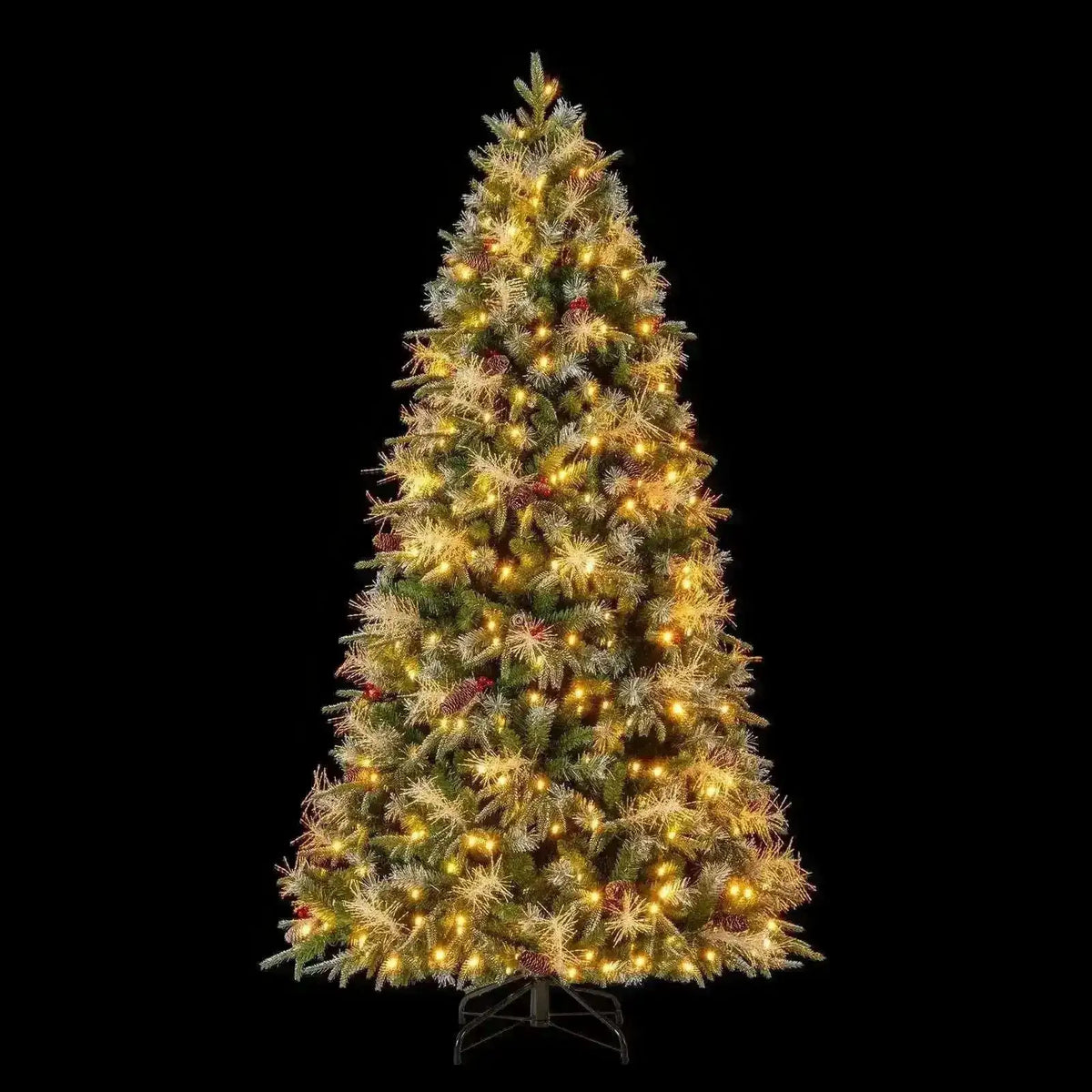 5 Feet Pre-Lit Artificial Christmas Tree with 8 Modes LED Lights with Berries Cartsfy Inc.