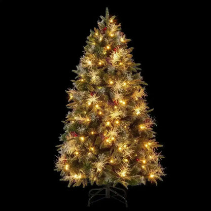 5 Feet Pre-Lit Artificial Christmas Tree with 8 Modes LED Lights with Berries Cartsfy Inc.