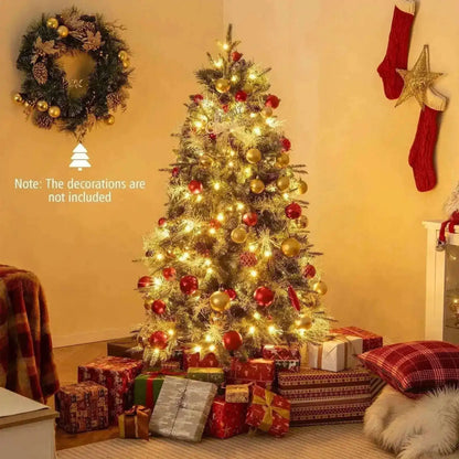 5 Feet Pre-Lit Artificial Christmas Tree with 8 Modes LED Lights with Berries Cartsfy Inc.