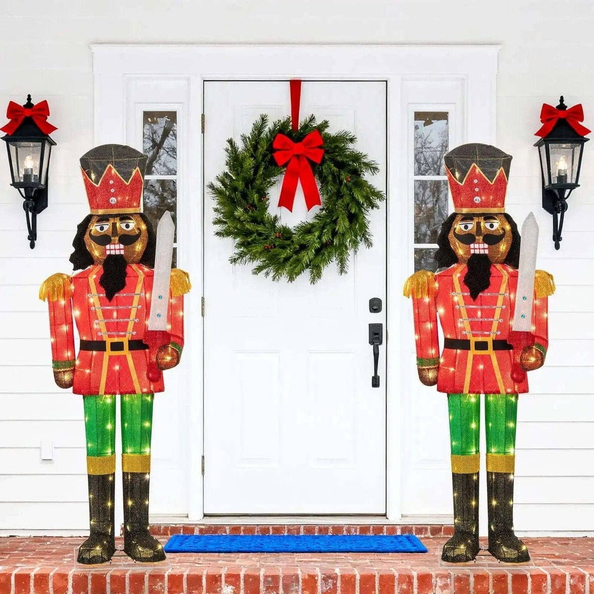 5 FT Lighted Christmas Nutcracker with Glitter Sword for Outdoor Cartsfy Inc.