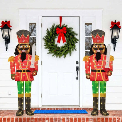 5 FT Lighted Christmas Nutcracker with Glitter Sword for Outdoor Cartsfy Inc.