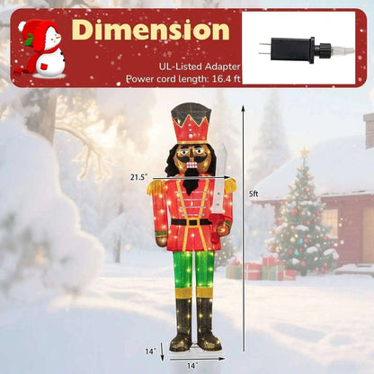 5 FT Lighted Christmas Nutcracker with Glitter Sword for Outdoor Cartsfy Inc.