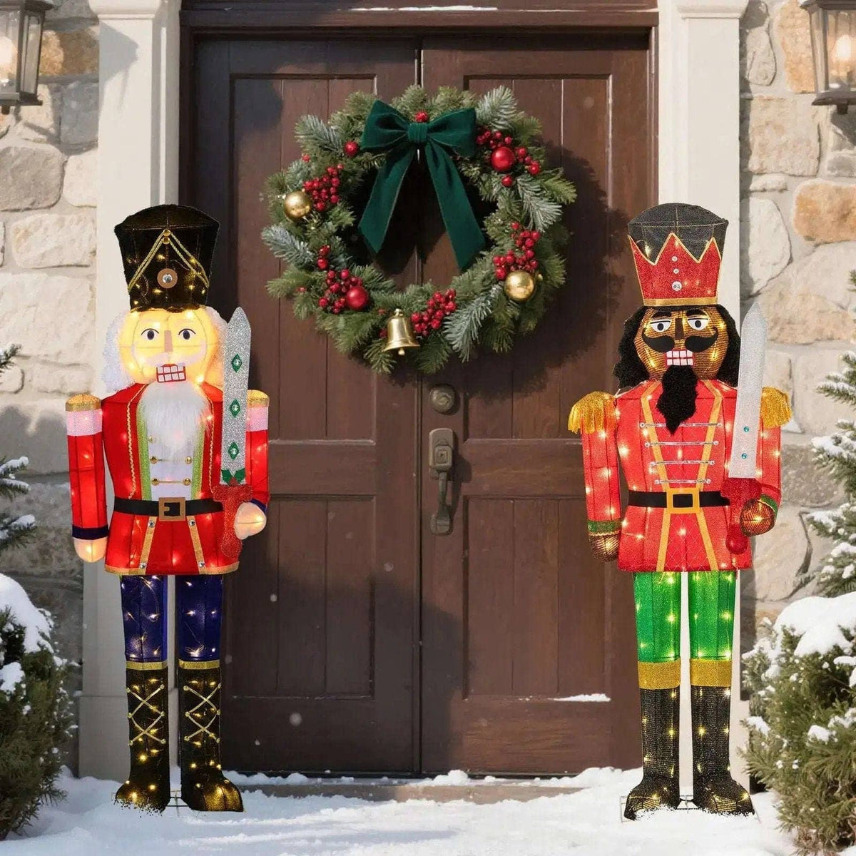 5 FT Lighted Christmas Nutcracker with Glitter Sword for Outdoor Cartsfy Inc.