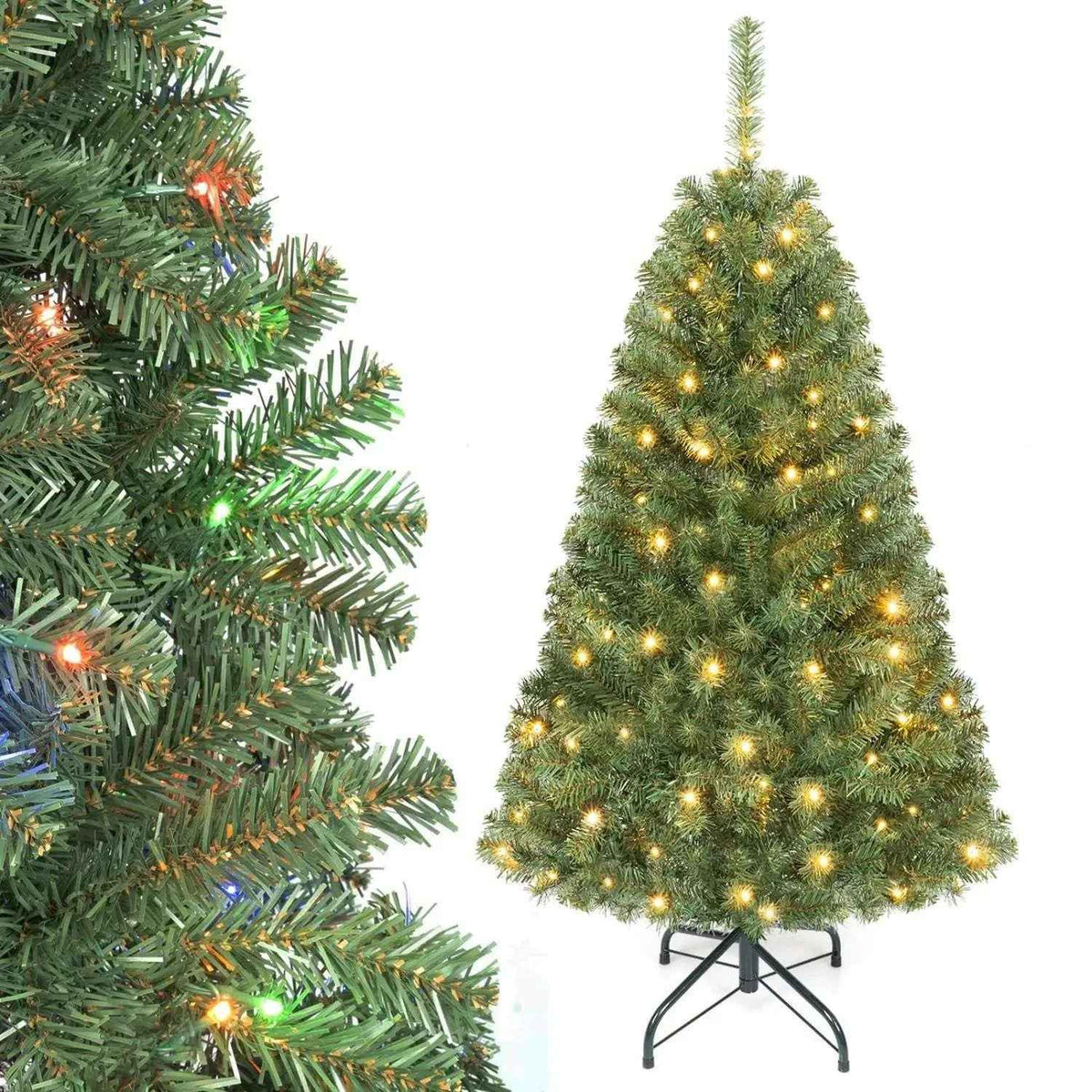5 FT Pre-Lit Artificial Christmas Tree with Dual Color Lights Cartsfy Inc.