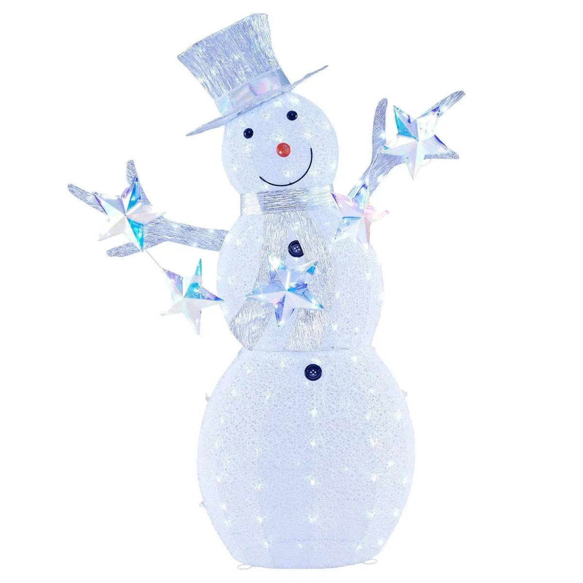 5 ft Pre-Lit Christmas Snowman with Stars Cartsfy Inc.