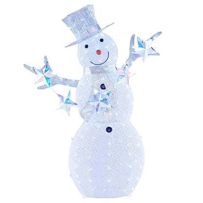 5 ft Pre-Lit Christmas Snowman with Stars Cartsfy Inc.